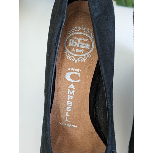 Jeffrey Campbell Wedges Heels Ann Arbor Suede Cut Out Boho Quirky Boho Size 6.5 - Picture 12 of 13